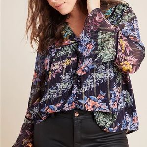 Anthro Vineet Bahl Vivienne Embroidered Blouse